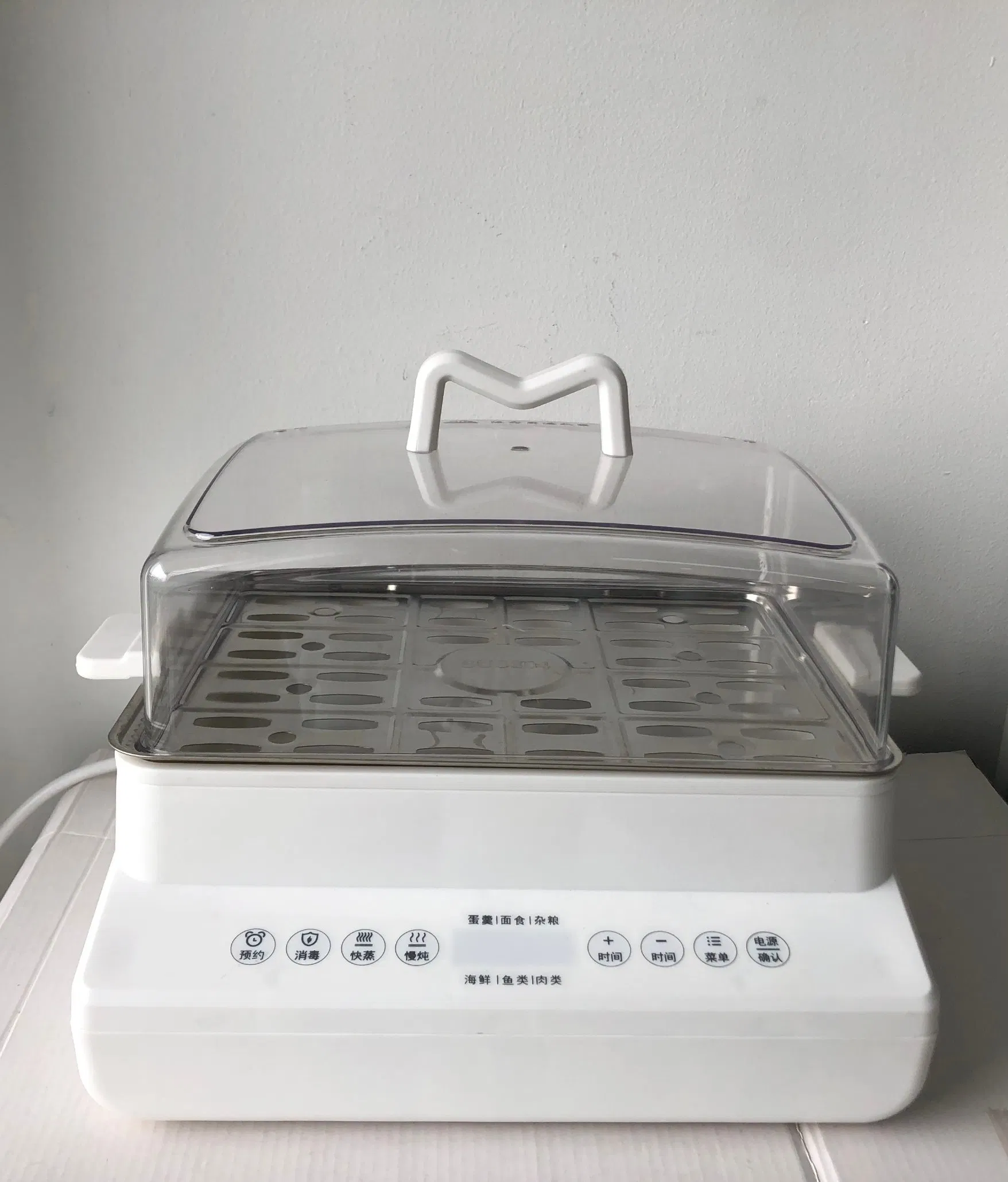 Food Steamer with 6 Menu for Cooking Paste Meat Seafood Grains Baby Products Disinfection Home Appliances