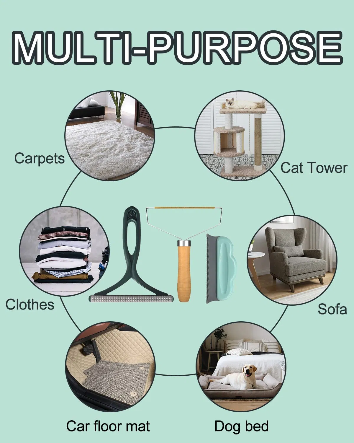 Hairball Dust Scraper Reusable Cleaner Clothes Rugs Portable Pet Hair Lint Remover