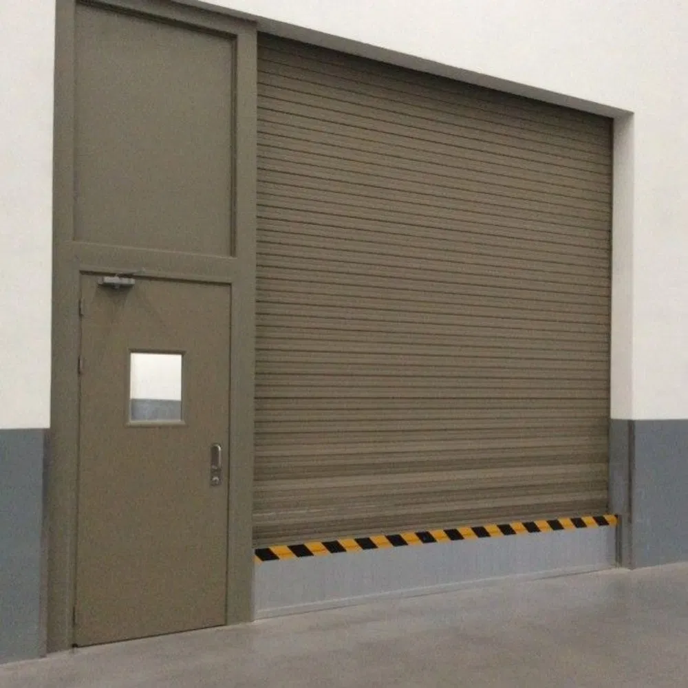 Exterior Interior Stainless Steel Metal Industrial Hard Secure Impact Fire Resistance Motor Aluminum Fireproof Roller Shutter Roll-up Fire Rolling Entrance Door