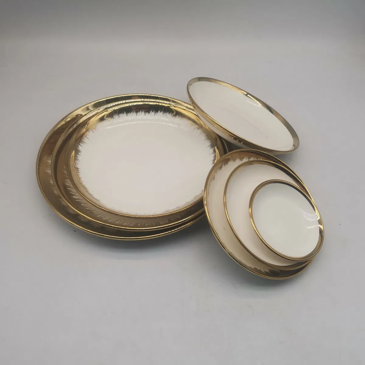 Fruit Plate Electroplating Golden 6"7"8"9"10"11"Porcelainware Stoneware Tableware