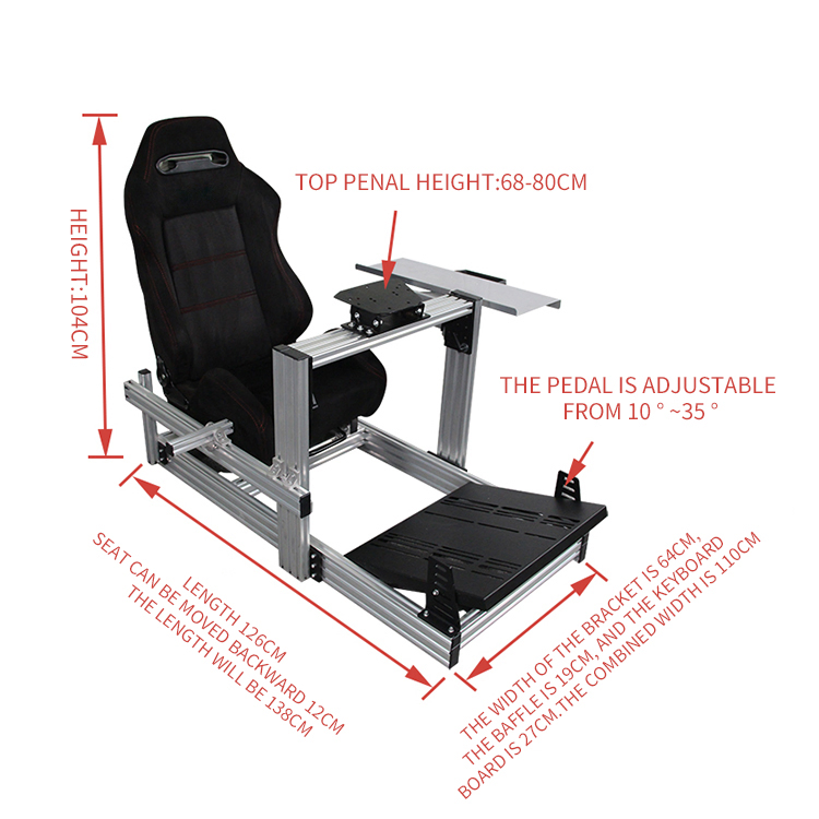 China Manufacturer Racing Simulator Game Seat Steering Wheel Stand Gaming Chair for G29/T300RS/Dd1/Simagic/Csw