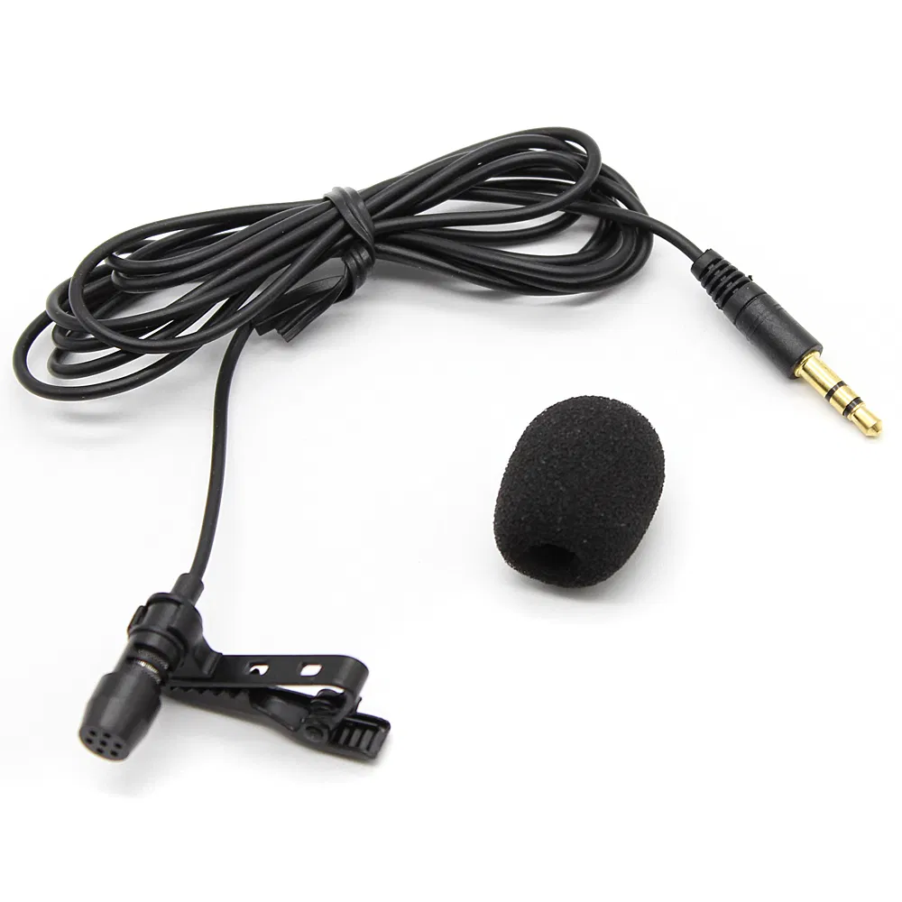 Gold Plated 3.5mm Metal Microphone Mini Hands Free Clip-on Lavalier Lapel Mic Microphone PC Notebook Laptop