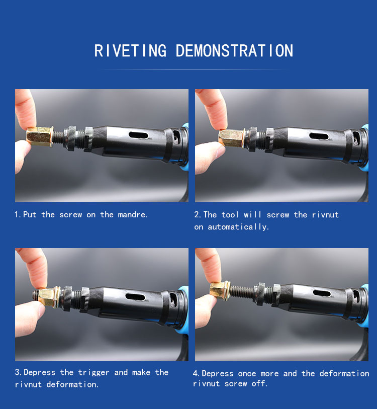 Пневматический набор для резьбовых заклепок M3-M10