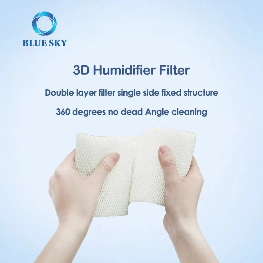 New Customized Universal Washable 3D Fusion Polyester Fiber Mesh Humidifier Wick Filter Bacteria Scale Filter