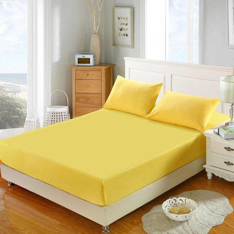 Hot Sale Solid Color Fitted Bed Sheet Home Hotel Pure Cotton Queen King Size Mattress Cover Bedsheet