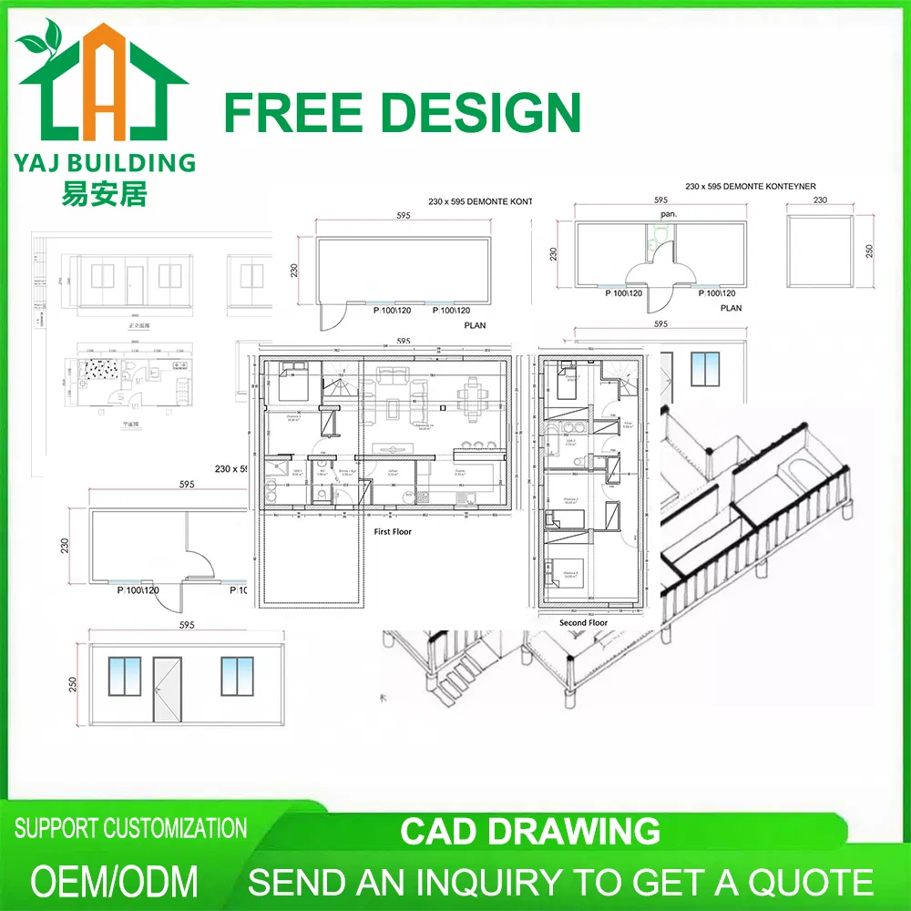 Luxury Prefabricated House China Manufacturer Custom Modular Prefab Kit Steel Structure Warehouse Tiny Office House