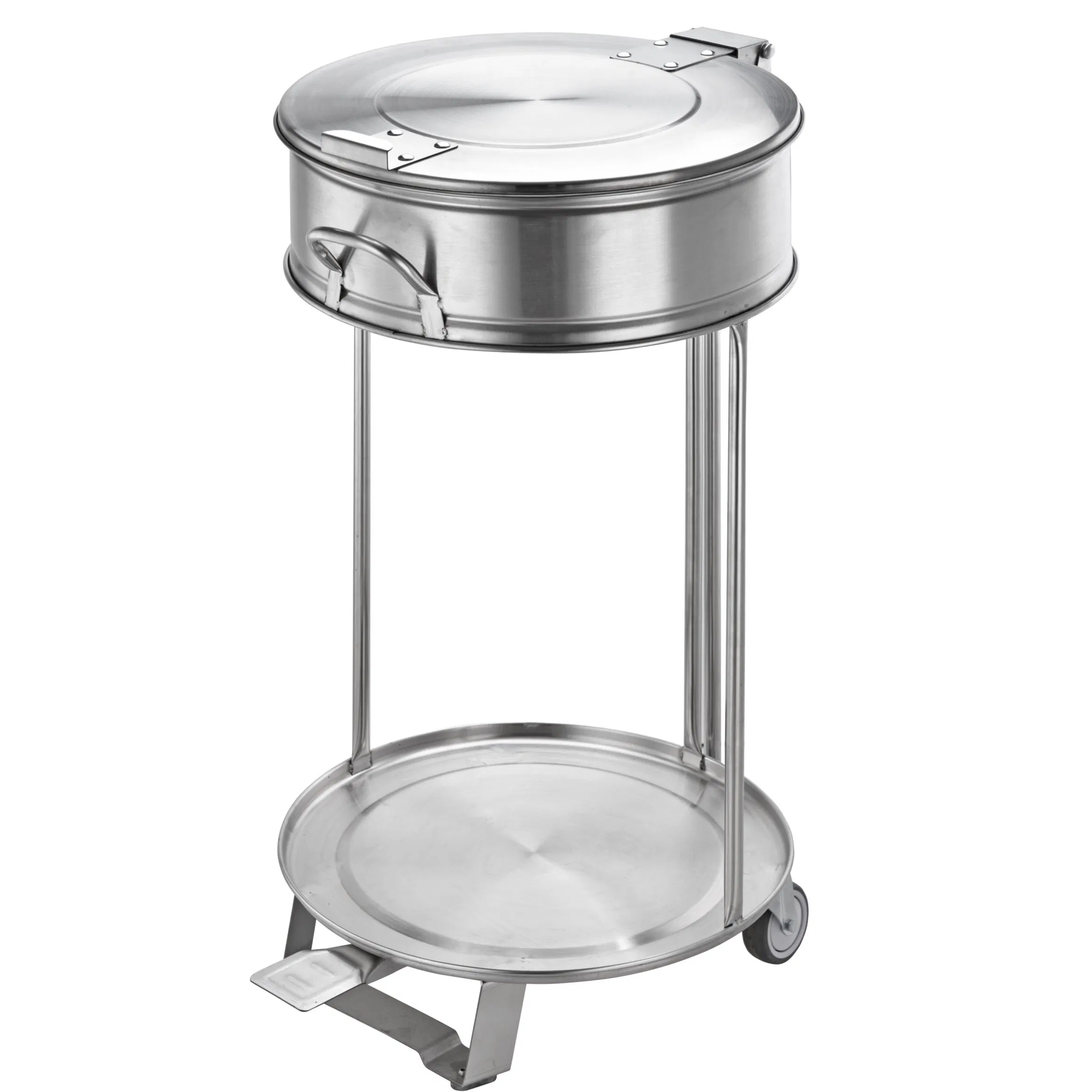 Большой квадратный мусорный бак из нержавеющей стали