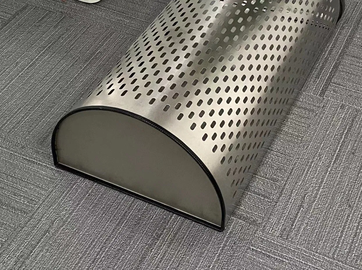 Stainless Steel Half Round Trash Can for Shopping Mall