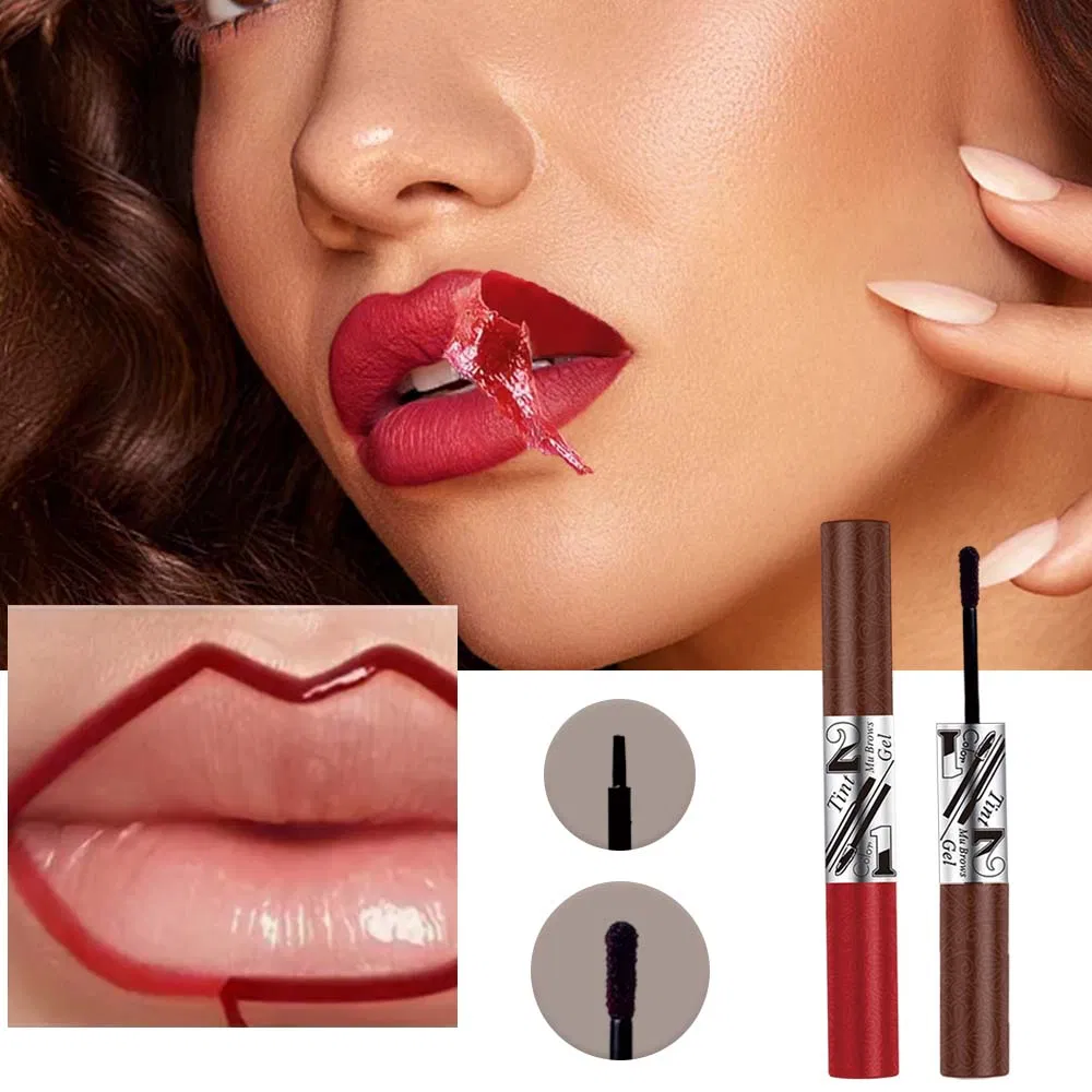 20g Double Ended Tear off Eyebrow Cream+Tear off Lip Gloss Makeup Set