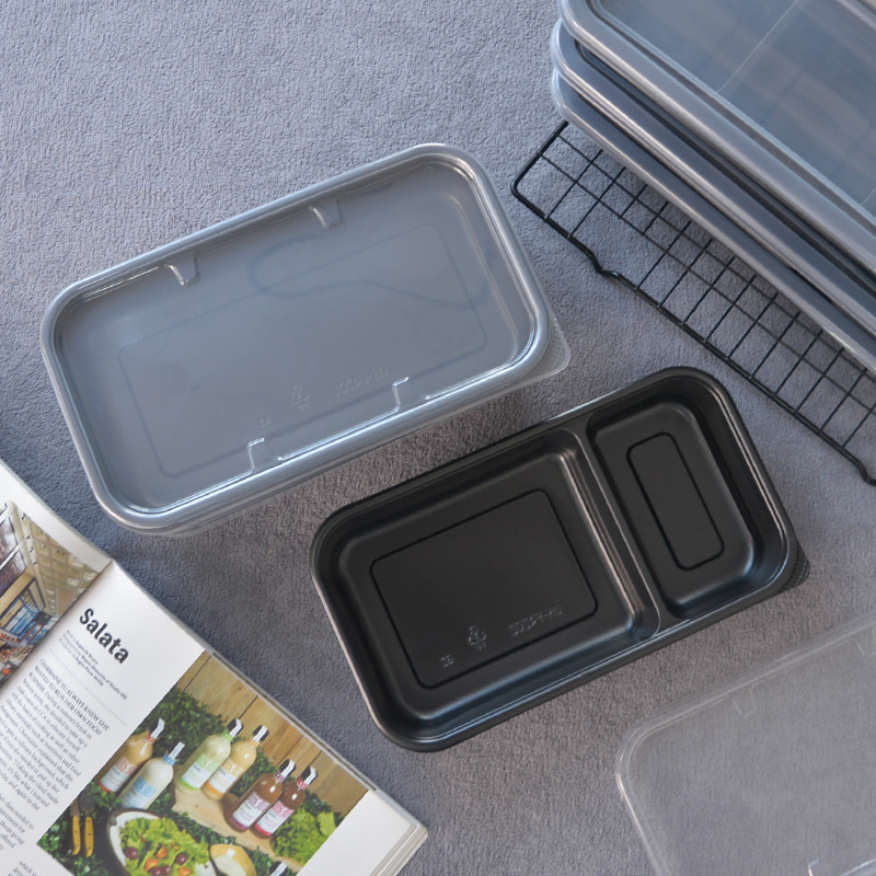 Strip Containers Divided Food Storage Containers Takeaway Bento Box with PP Lid