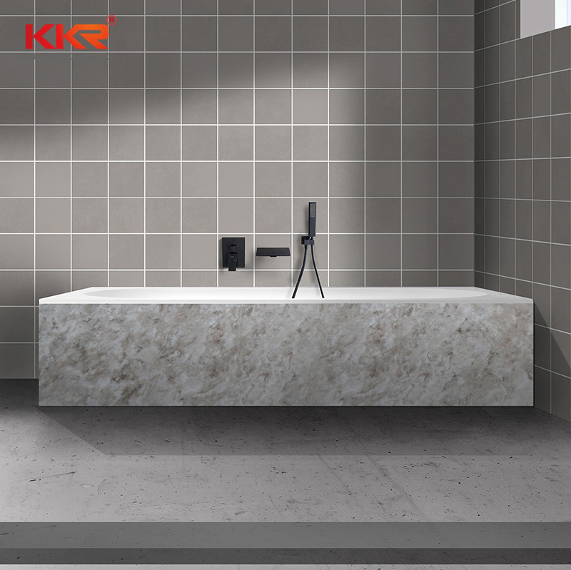 Угловая ванна из акрила под мрамор