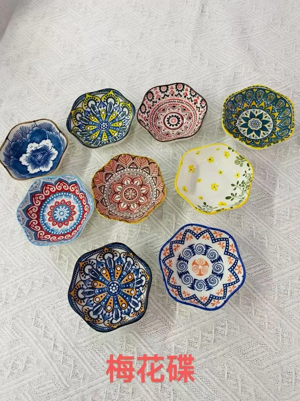 4"Soup Bowl Plate Saucer Various Shape Pad Printing Ceramic Porcelain Tableware