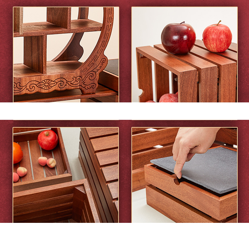 Wooden Cake Buffet Dessert Rack Tea Break Food Display for Hotel Catering