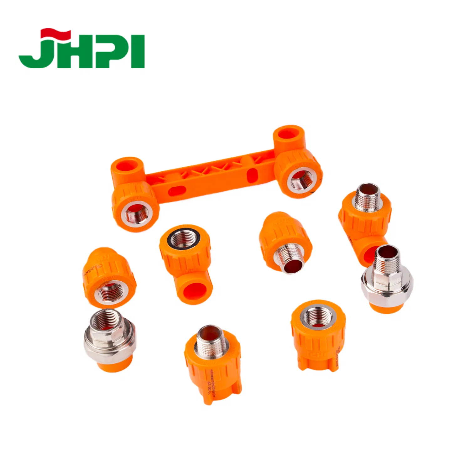 OEM Orange Domestic Water Supply Pipe PPR Pipe Plastic Brass Tee Union Elbow PPR Pipe Fitting