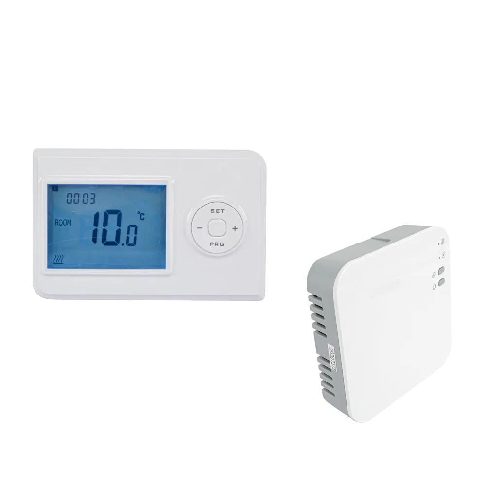 1.5V Batteries Anti-Flammable ABS Digital Display Boiler Control Wireless Thermostat with Receiver