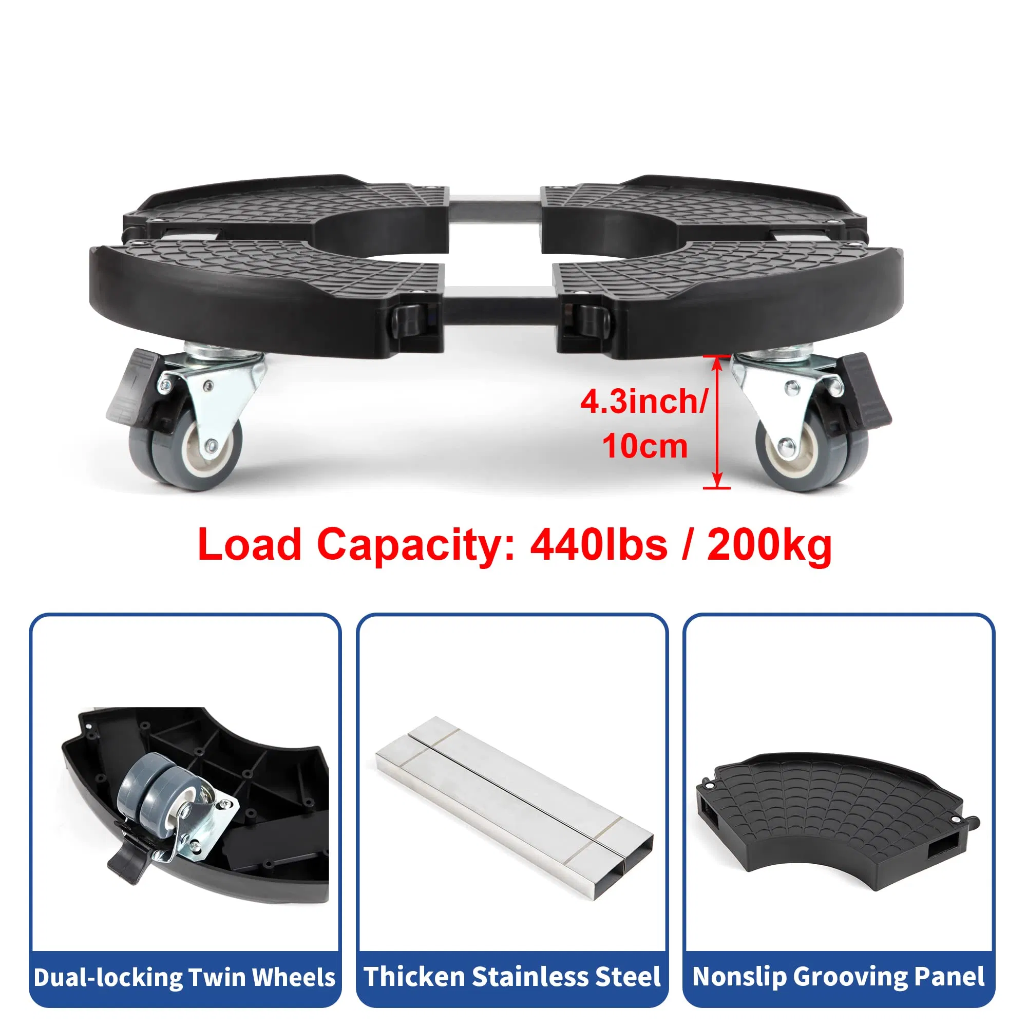 Adjustable Rolling Large Cart Casters Flower Pot Wheeled Plant Caddy Flower Stand