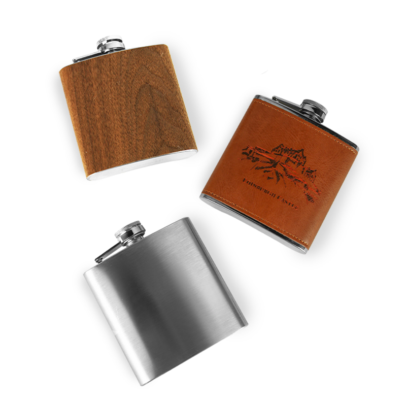 Novelty Custom Leather Whiskey Flask Glass Gift Set with Chilling Stone and Whiskey Glass Father Day Souvenirs Gift Set for Men