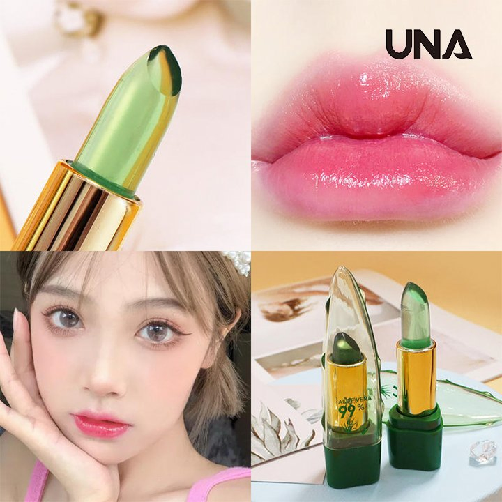 Aloe Vera Gel Moisturizing Lip Balm Naturally Hydrating Plant Essence Lipstick Green Jelly Lipstick Repair Dry Lips Waterproof