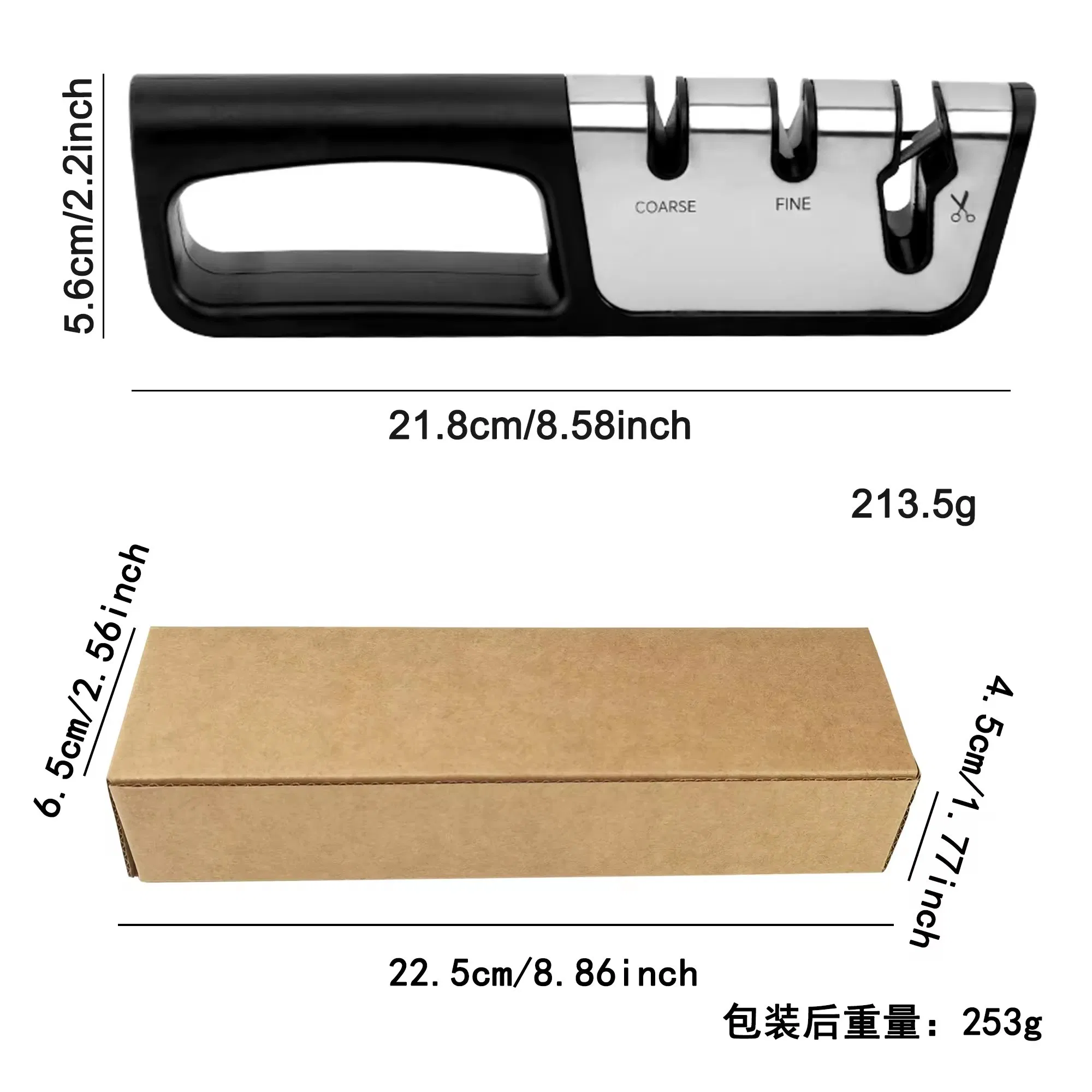 Professional Knife Sharpener 3 Stage Knife Sharpening Stone Multifunctional Kitchen Sharpen Tool Suitable for Knife and Scissors
