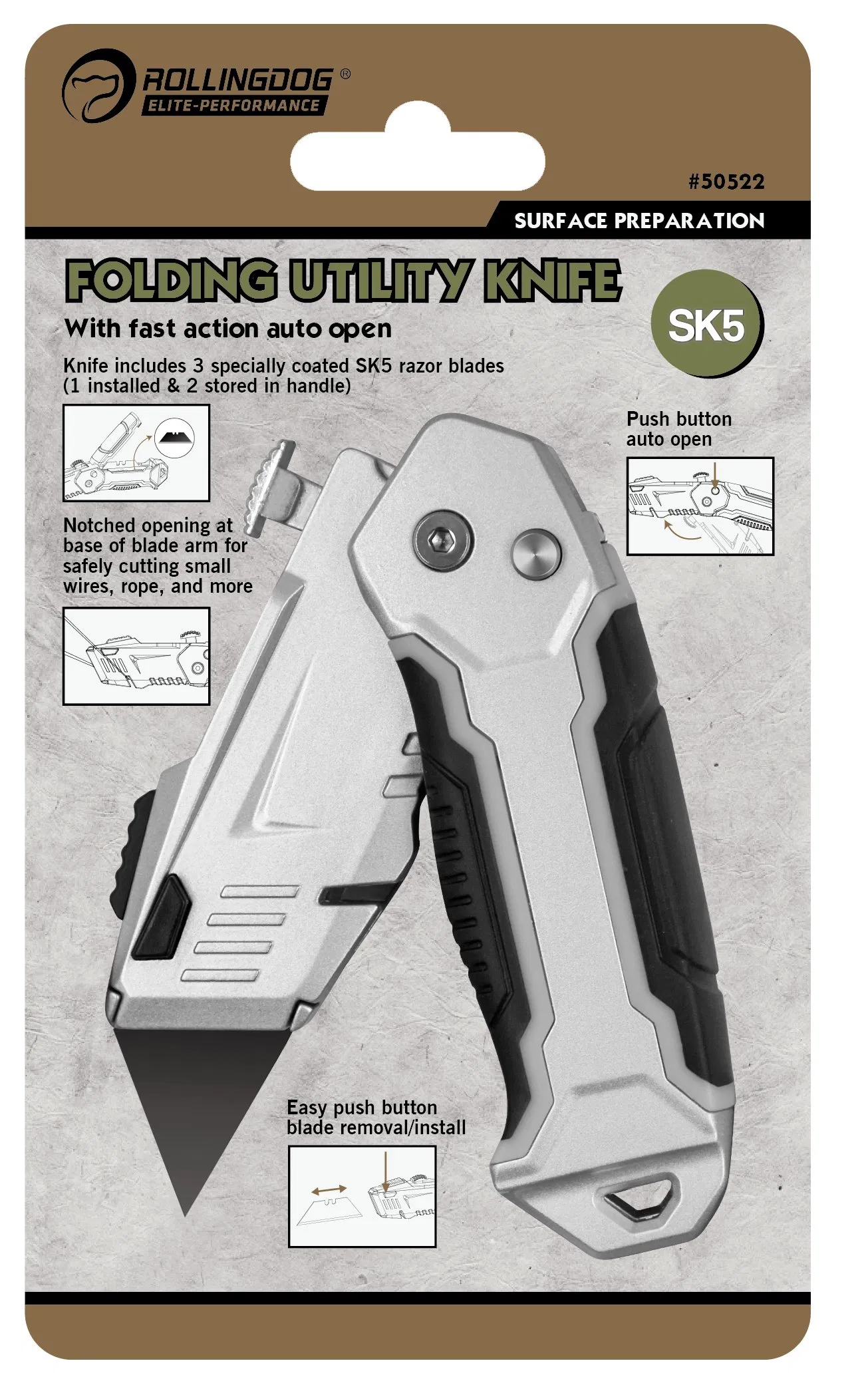 Rolingdog-PRO 50522 Folding Utility Knife