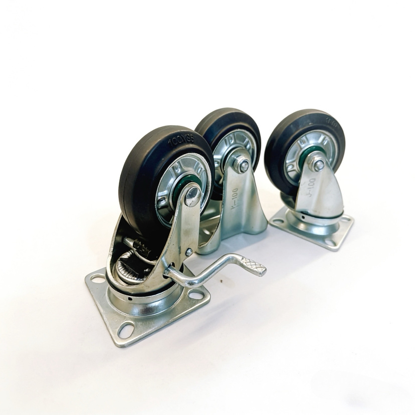 Three Models of 4 Inch Heavy-Duty Janpanese Style Rubber Casters