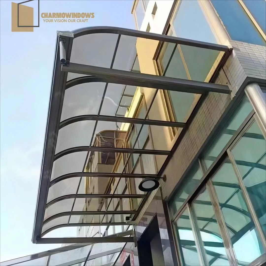 Large Motorised Retractable Roofing Canopy Awning Aluminum Alloy Frame Outdoor Retractable Sail Finishing