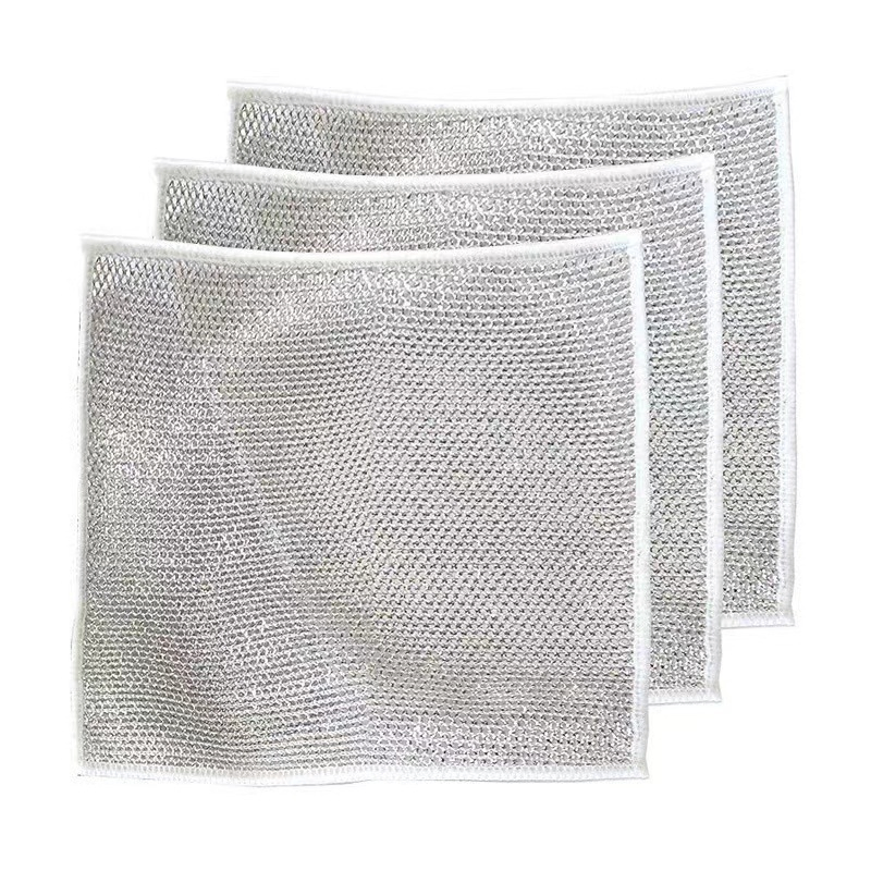 Silver Wire Double-Sided Kitchen Degreasing Metal Wire Cleaning Cloth