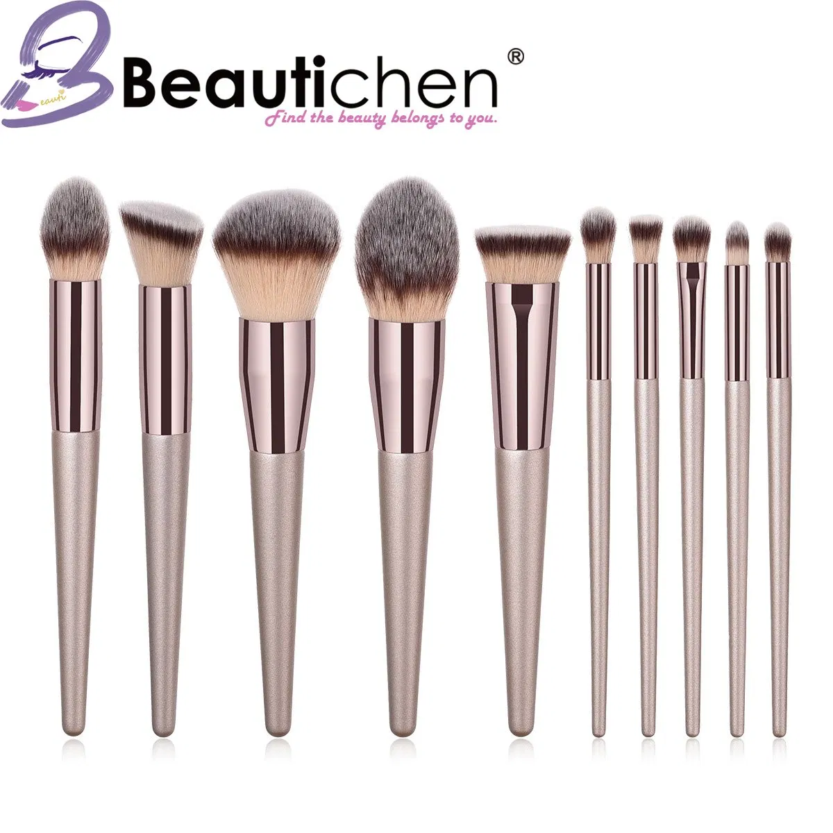 Beautichen Makeup Brushes Makeup Tools Hot Selling Items 2024 10PCS Pink Long Handle Makeup Brush Set