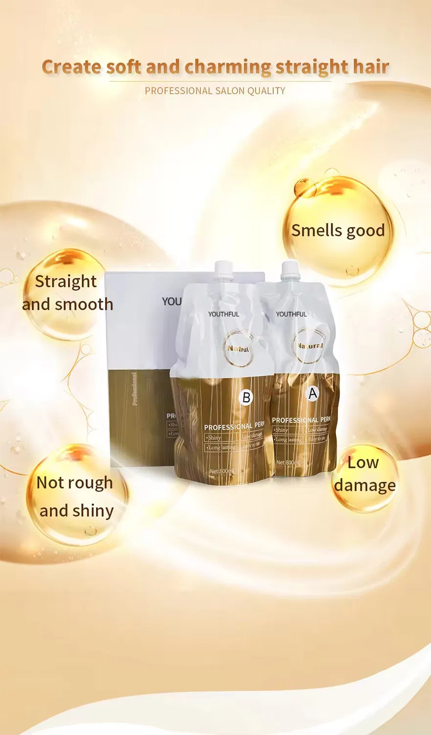 Professional Keratin Permanent Rebonding Hair Straightening Cream