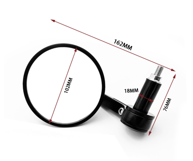 Зеркало мотоциклетное на руль, круглое, ECE, 13/18 мм