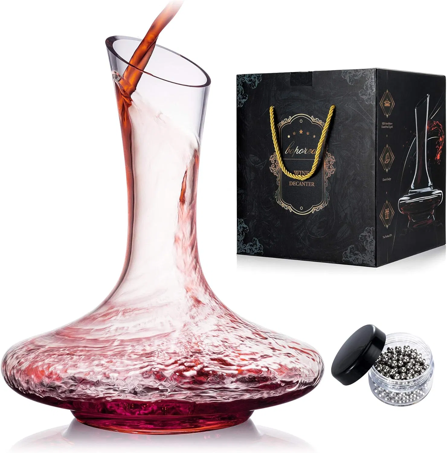 Snake Shaped Wine Decanter Round Design Crystal Glass Wine Aerator Decanter for Adelsheim