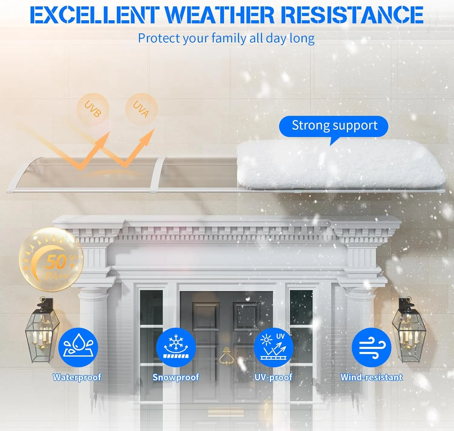 Awnings for Doors Window Awning Canopy for Porch, Patio, Deck