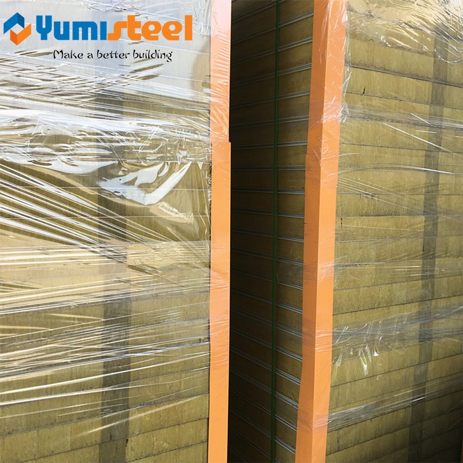 100mm Sound Absorption Rockwool Sandwich Composite Roofing/Wall Panel