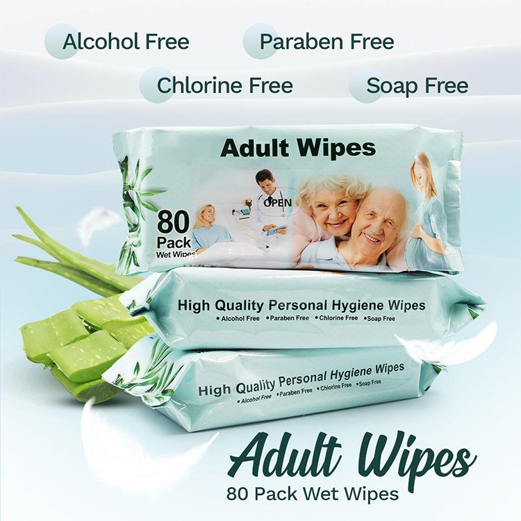 Biokleen OEM & ODM Disposable Private Label OEM Spunlace Nonwoven Fabric Adult Cleaning Wipes 100% Biodegradable Flushable Wet Wipe