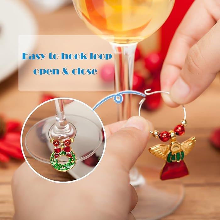 Yc Gifts Custom Design Enamel Wine Glass Markers Tags Wine Glass Charms for Stem Glasses Wine Tasting Party Gifts Favors Decorations Supplies