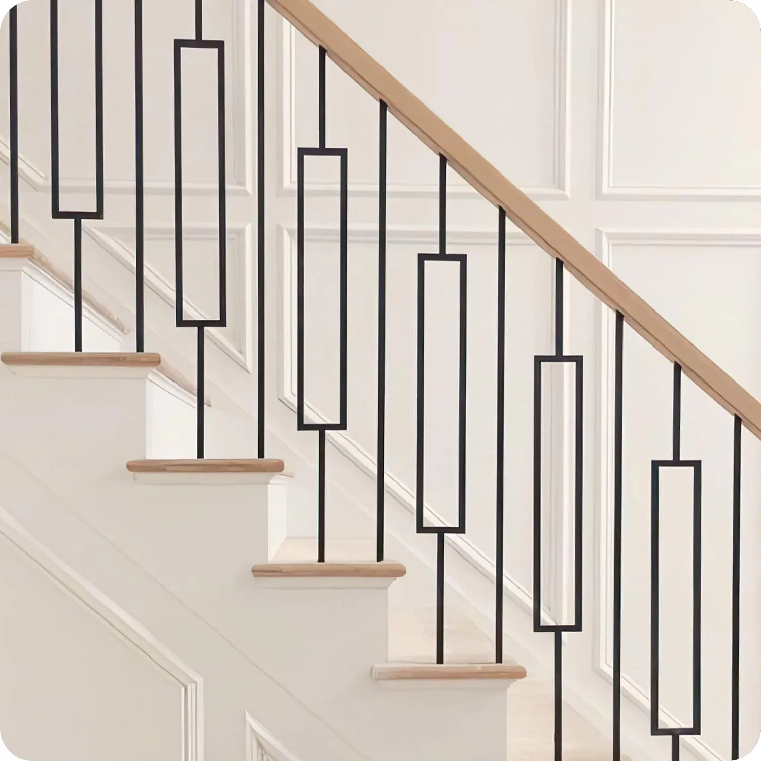 1/2-Inch Hollow Iron Spindles Satin Black Metal Railing