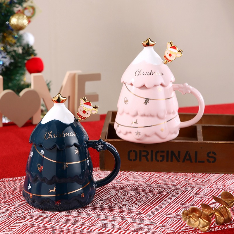 400ml Creative Couple Christmas Gift Ceramic Mug Gift Box Set