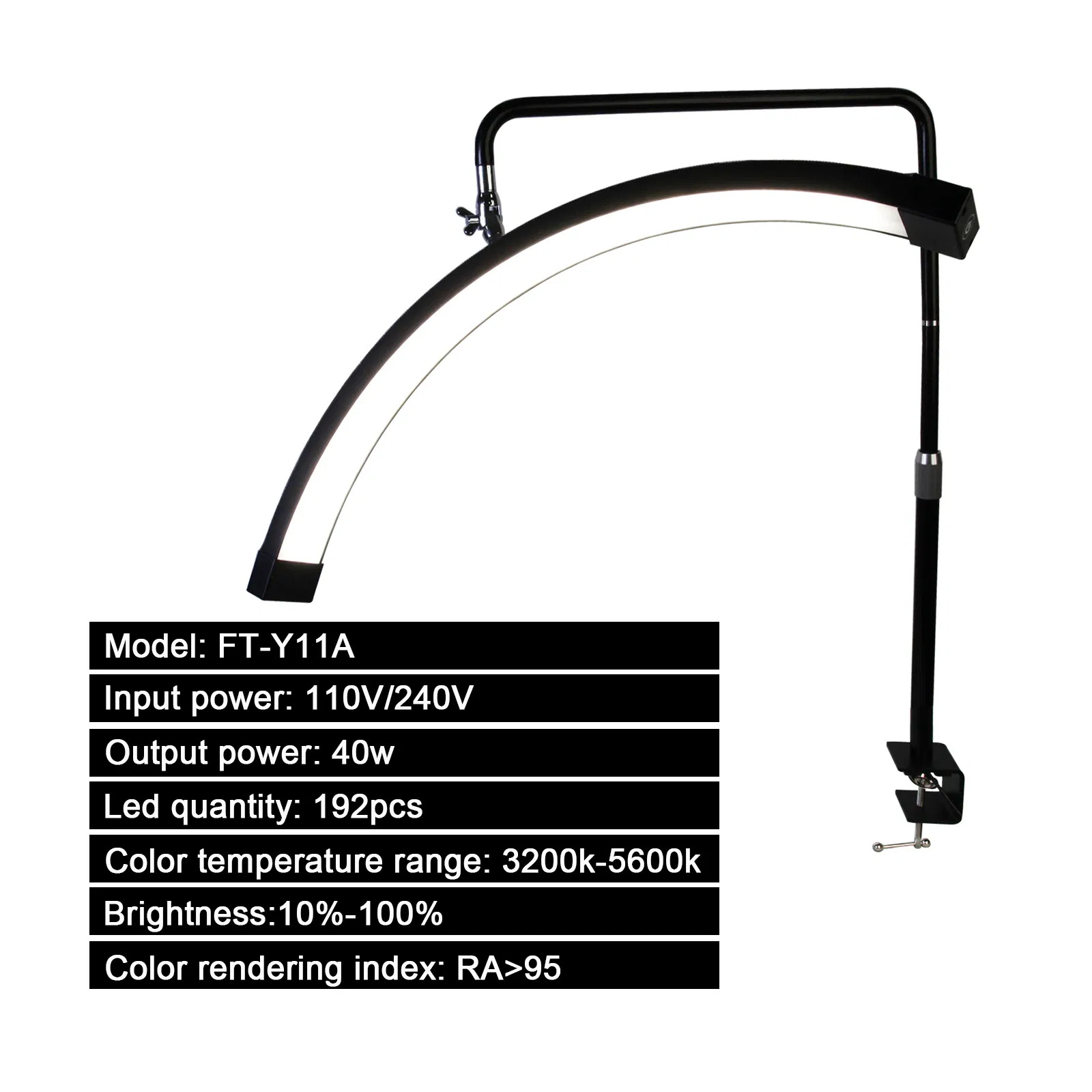 Fosoto 25inch Multi-Angle Nail Desk Lamp Manicure Lamp Desktop Light LED Table Moon Lamp for Nails Beauty Tattoo Photographic Lighting