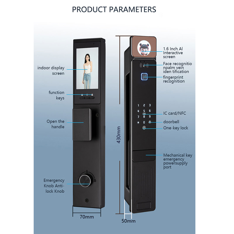 Ai Wake up 3D Face Palm Vein Unlock Smart Lock