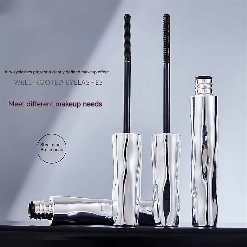 Long Lasting Thick Curling Non Smudging Mascara Waterproof Sweat-Proof Natural Small Steel Sliver Tube Mascara