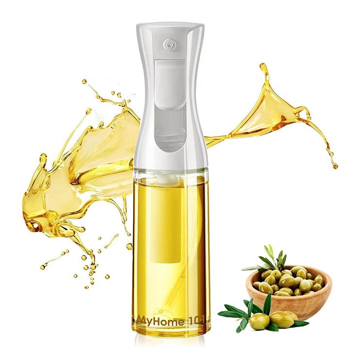 Kitchen Glass Oil Spray Bottle 200ml Transparent Pressure Olive Oil Dispenser Bottle