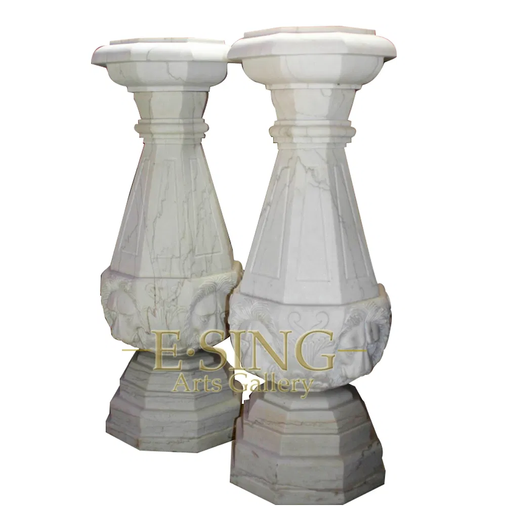 Natural Stone Indoor Base Small Decorative Marble Pillar