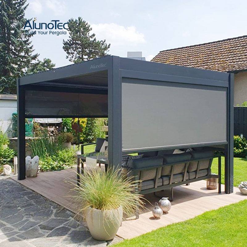 Outdoor Alloy Awning Garden Gazebo for Oasis With Side Blinds