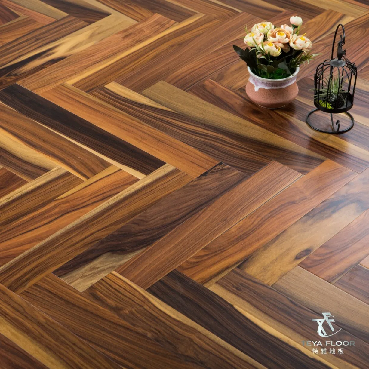 Инженерная доска паркетная Елочка Розовое дерево 15мм