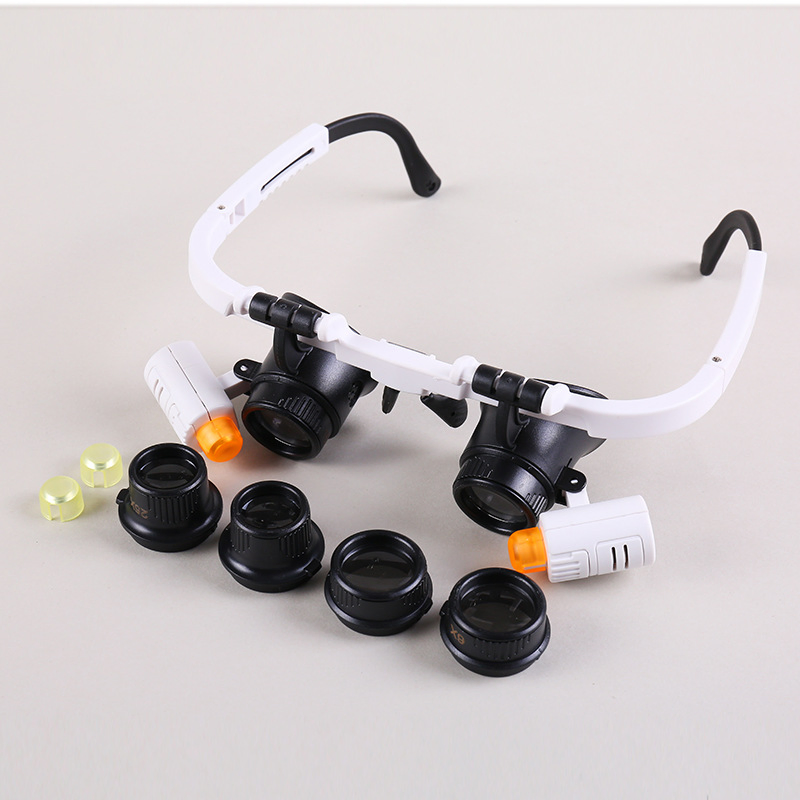 New Magnifying Glass for Jewelry Inspection Watch Repair Magnifier with LED Light 6X10X 25X