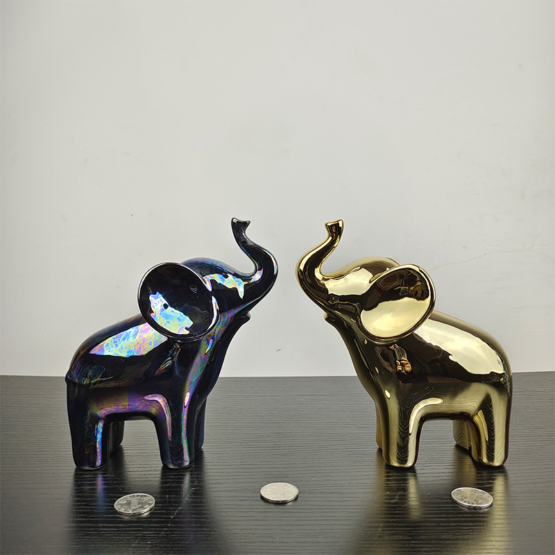 Vibrant Handmade Ceramic Elephant Piggy Bank for Unique Office Decor