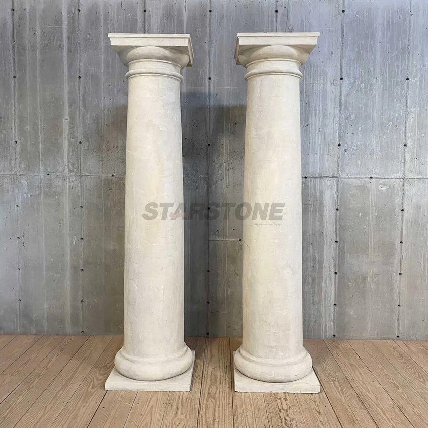 Starstone Factory Handcarved Luxury Roman Greek Circular Columns Marble Corinthian Building Pillar Design