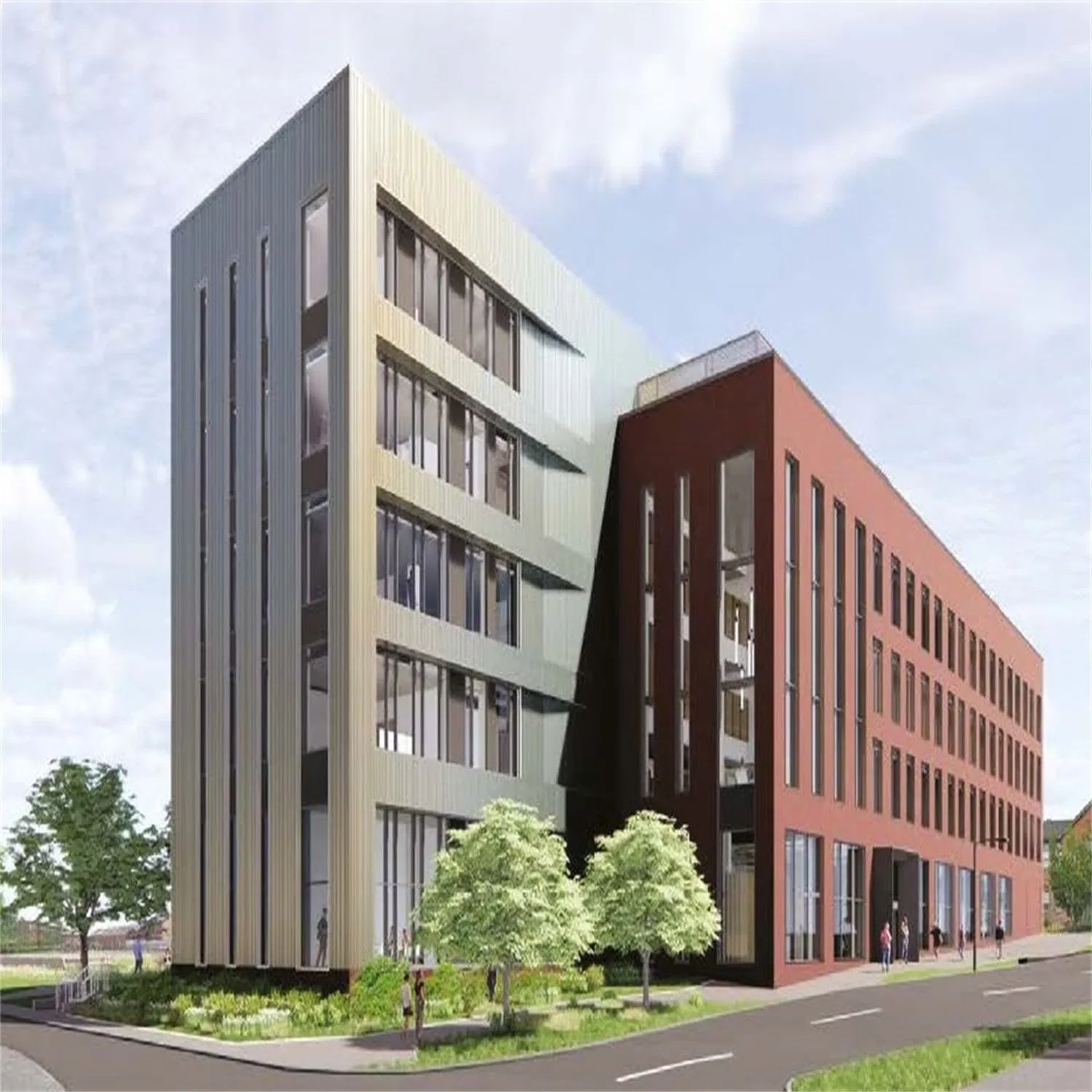 Low Maintenance Prefabricated Steel Structure Commercial Building for Supermarket Hotel