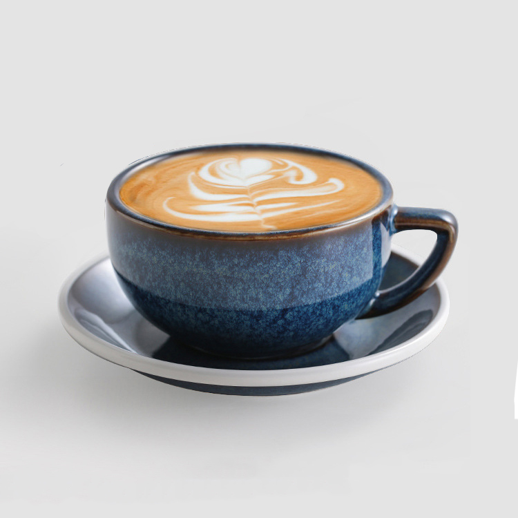 Керамическая чашка для кофе 320 мл с блюдцем и логотипом