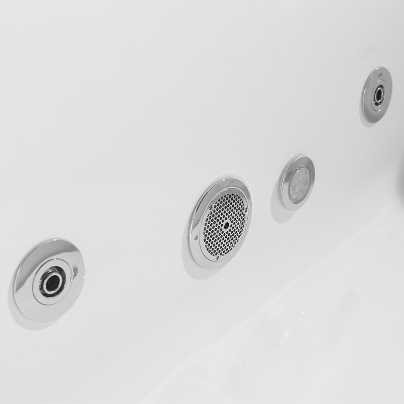 Acrylic Freestanding Bathtub Contemporary Soaking Tub White Gloss Outer Massage Bathtub